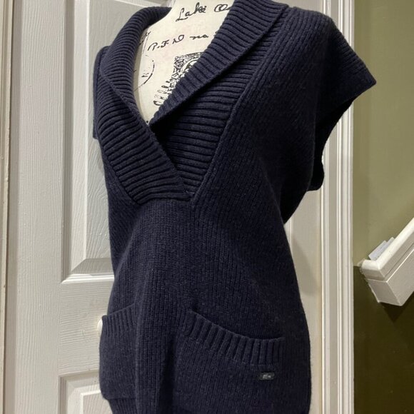 LACOSTE CHUNKY VEST 100%WOOL MADE IN FRANCE SIZE 44 US XL ICONIC SOPHISTICATED - Picture 8 of 15